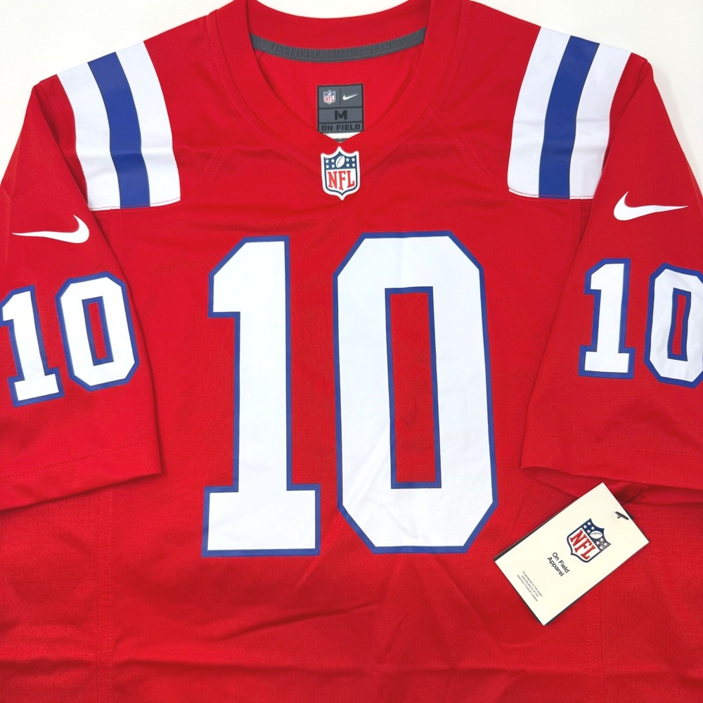 Nike New England Patriots Mac Jones 10 Red Alternate NFL Jersey Mens Medium NEW